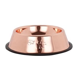 Alimentador de animais de estimação de ouro rosa, tigelas de aço inoxidável - Product Image 3