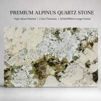 Pierre de luxe du Brésil, granit blanc Alpinus naturel, pierre translucide, grandes dalles, panneaux muraux, carreaux, décoration intérieure, comptoir de salon