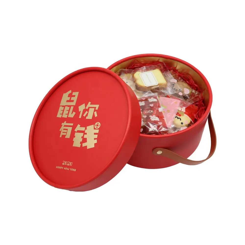 Luxus-Großzylinder-Pralinen verpackung Geschenk boxen für Süßigkeiten mit Band griff