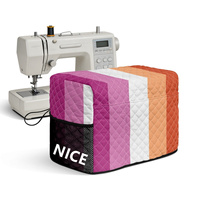 Housse de machine à coudre matelassée personnalisée motif arc-en-ciel gay, protection anti-poussière en polyester personnalisée, pour le rangement de la machine à domicile