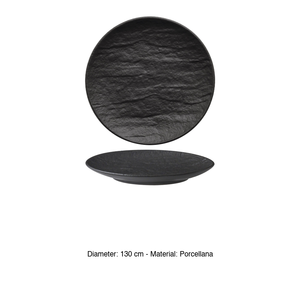 Plato de Cena M1934, Efecto Piedra Negro, Porcelana, 13 cm, Suministros para Hostelería, Vajilla al por Mayor - Product Image 3