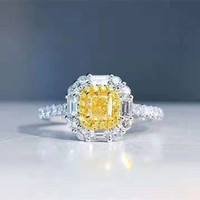 Bán Buôn Trang Sức Đính Hôn Cô Dâu Cổ Điển Vàng 18K 0,343ct Nhẫn Kim Cương Màu Vàng Tự Nhiên