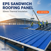 Toiture en sandwich EPS en acier galvanisé, isolation thermique et acoustique, résistance à l'eau et au feu, mur extérieur