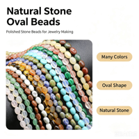 Perles ovales en pierre naturelle, perles en pierre polie lisse pour la fabrication de bracelets, colliers, bijoux, bricolage, vente en gros