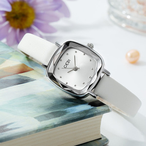 Reloj cuadrado vintage para mujer, esfera pequeña y sencilla, correa de cuero, reloj de cuarzo, venta al por mayor - Product Image 2