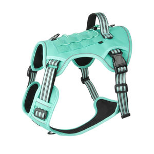 Sport Adjustable Nylon Tactical <b>Dog</b> <b>Harness</b> Breathable Quick Release Front Clip Neck Buckle Reflective Striped <b>for</b> - Product Image 6