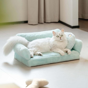 Wholesale Green Plush Flat Rectangular Detachable Waterproof Boucle Dog <strong>Sofa</strong> Bed Small Orthopedic Memory Foam Dog Couch Bed <strong>Sofa</strong> - Product Image 2