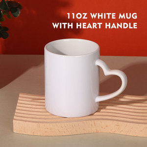 Mug Sublimation Blanc 11oz Cœur Anse Cœur pour Impression Sublimation - Product Image 3