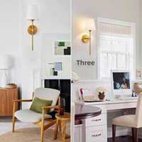 Lampe murale sans fil rechargeable pour chambre à coucher, style nordique rétro, tissu doré et noir, douille E27, télécommande sans fil, 3 couleurs RGB