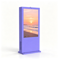 Pantalla Táctil de 49 Pulgadas, Resistente al Agua, Aire Acondicionado, Tótem LCD para Exteriores, Señalización Digital con Soporte de Pie para Playa o Centro Comercial