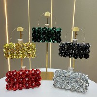 Tas Malam 2026, Dompet Clutch Berhias Manik-manik untuk Wanita, Dompet Bunga Mawar, Tas Selempang Rantai, Tas Pernikahan, Tas Pesta, Tas Tangan Mewah