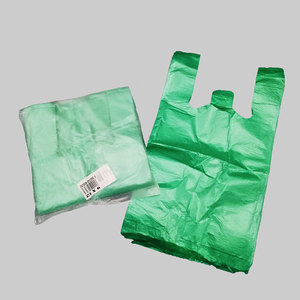 Venta al por mayor de bolsas de camisetas de compras de supermercado verde personalizado de uso pesado para exposiciones - Product Image 4