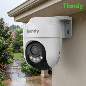 Caméra de sécurité Tiandy 4MP avec vision nocturne couleur, détection humaine, lumière d'alarme rouge et bleue, audio bidirectionnel, WiFi, pour la maison - Product Image 5