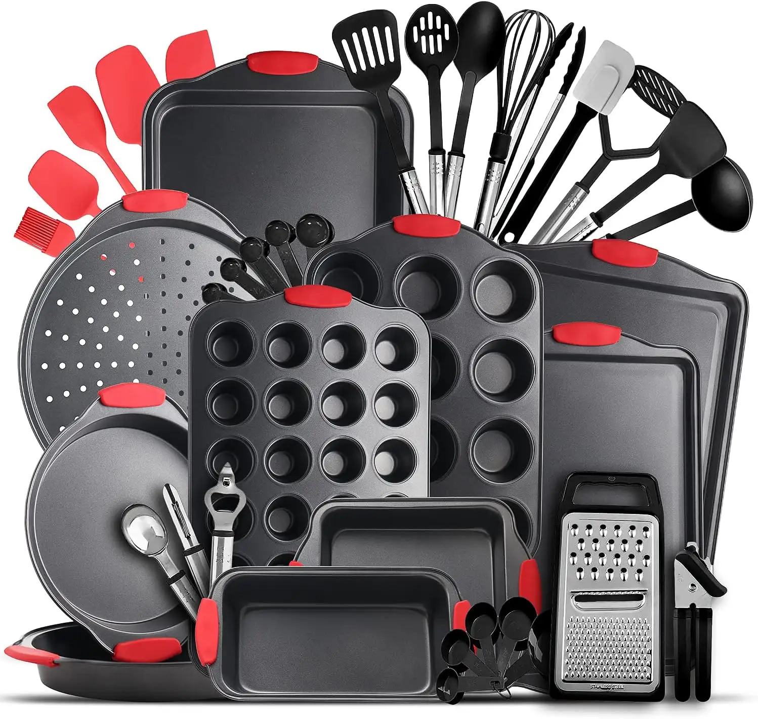 Fabricante OEM de decoração de utensílios para bolo Acessórios Ferro 15pcs conjunto de utensílios de cozinha conjunto de assadeira antiaderente