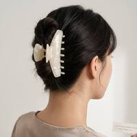 Pince à cheveux en acétate de luxe léger de style français Liwu, grande taille 9 cm, incrustée de diamants