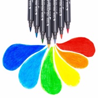 Vente en gros, Art et dessin graphique, Manga, encre pigmentée à base d'alcool, pinceau et pointe Fine, marqueur de croquis, stylo Aquarelle, pinceau