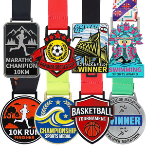Médailles en métal vierges personnalisées pour les compétitions de natation, de football, de basketball, de karaté, de taekwondo, de triathlon, d'athlétisme, de course sur piste et sur route, de 5 km et de 10 km - Product Image 1
