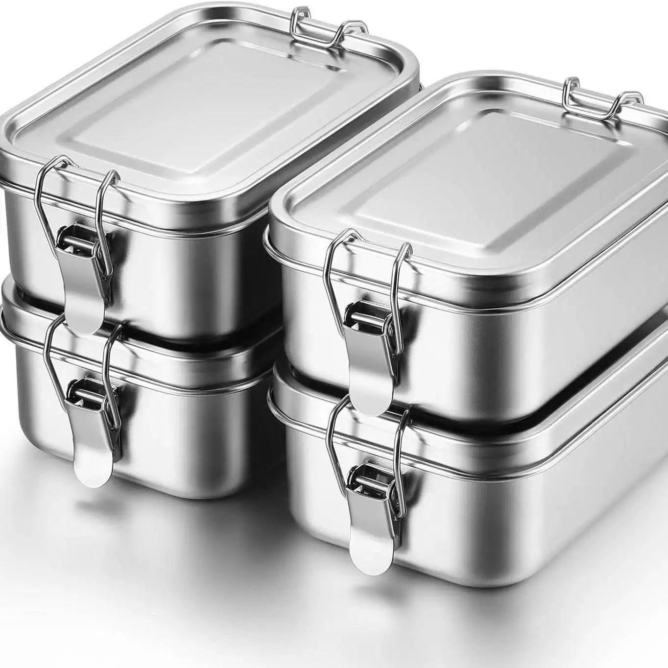 Ailingalaxy Stainless Steel Lunch Box Bento Container with no Compartment 3 Compartments Bento Lunchbox Kid