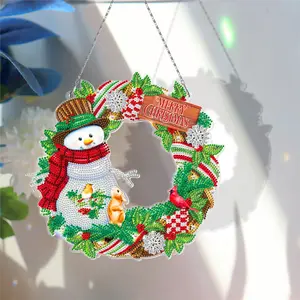 Speziell geformte Diamant stickerei Weihnachts kranz Diamant kunst Malerei Schneemann Vogel Pfau Home Decoration für Festival