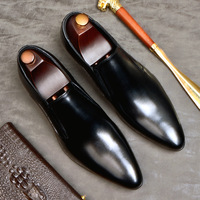 Sepatu Formal Kulit Asli Baru untuk Pria, Sepatu Bisnis Kasual, Kulit Sapi Lapisan Atas, Bernapas, Model Runcing, Sepatu Pernikahan, Pabrik