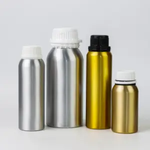 Custom Glossy Containers Recyclable Aluminum Essential Oil Bottle With Anti-theft Caps