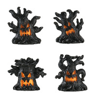 Décoration d'Halloween en résine, démon lumineux à LED pour arbre, miniature effrayante, artisanat décoratif pour intérieur, maison hantée