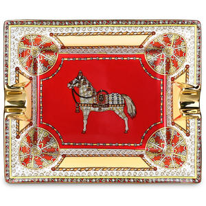 Büyük kalibreli 2-slot sıcak satış moda kare hediye kutusu ambalaj ile dayanıklı at desen seramik küllük - Product Image 2