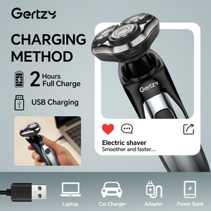 Men's Exclusive Bearded Blade <b>Shaver</b> USB Charging Multifunctional Floating Three-Blade Design for <b>Face</b> Household Use Rechargeabl - Product Image 2