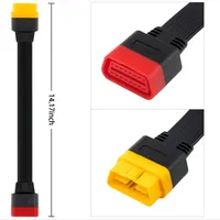 Cable de extensión OBD2 OBDII 16PIN macho a hembra conector Dual escáner de diagnóstico para Launch X431V DBSCAR/DBSCAR5/GOLO/Thinkdiag