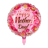 Ballon en aluminium promotionnel pas cher Happy Mother's Day 18 pouces en forme de coeur Love Mom Decoration Aluminum Film Ballon
