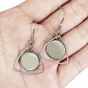 Stainless Steel Geometric Pendant Earrings H1115 Ear <b>Hooks</b> Unisex Fashion Jewelry - Product Image 3