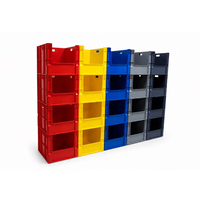 Grande caisse de rangement en plastique empilable pour outils de garage et entrepôt, idéale pour le picking
