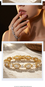 Bracelet tennis de luxe pour femme en moissanite plaqué or 18 carats, taille ovale, sertissage octogonal, bijoux de mariage - Product Image 6