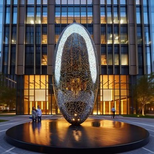 Sculpture paysagère décorative moderne carrée en acier inoxydable SENZHAO personnalisée pour l'extérieur - Product Image 1