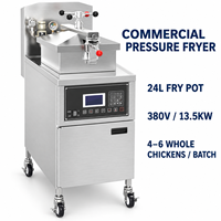 Friteuse à pression électrique commerciale 24L avec contrôle LCD et filtration d'huile pour les magasins de poulet frit et les cuisines QSR