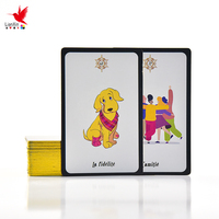 Jeu de cartes Oracle de haute qualité de 78 cartes, logo personnalisé, doré à l'or fin, boîte magnétique, papier imprimé écologique, carte de tarot