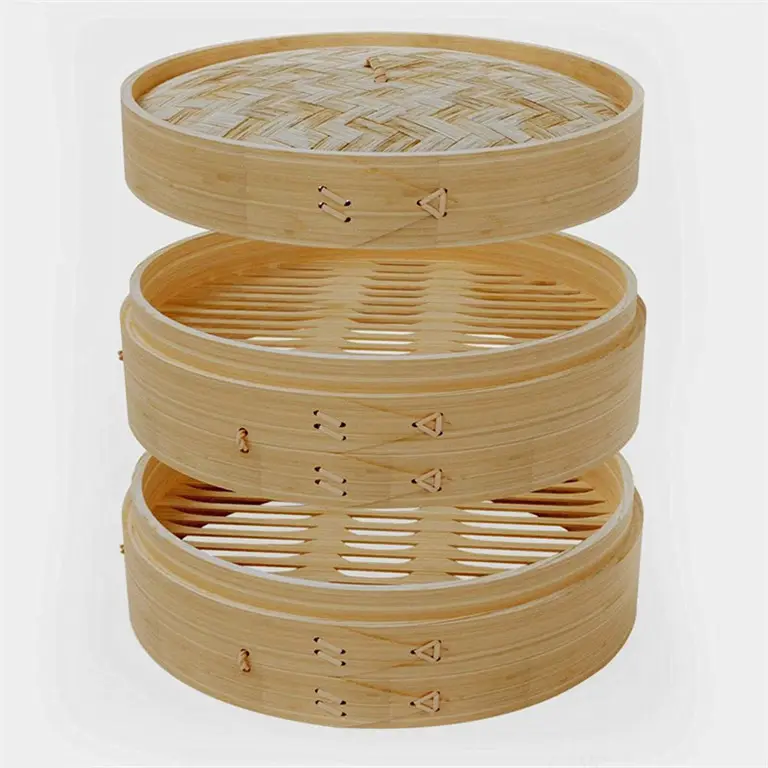 Pentole a vapore per frutti di mare Bamboo Steamer vendita pentole In acciaio inossidabile nel ristorante di riso colorato con coperchio commerciale riutilizzabile