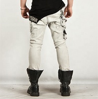 Jeans cargo skinny délavés à prix d'usine OEM, jeans blancs délavés, jeans délavés 025