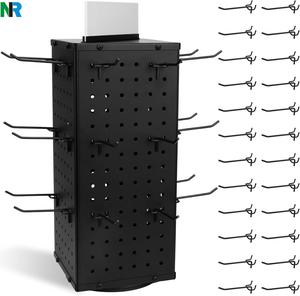 Présentoir de sol en métal pour bijoux et porte-clés, avec panneau perforé rotatif à 4 faces, pour comptoir, vente en gros - Product Image 5