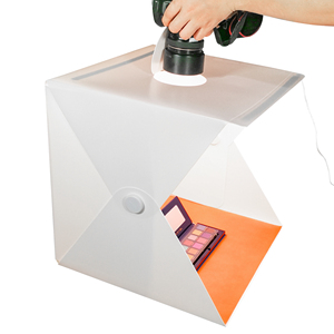 16inch 40cm Photo Studio Light Box with Dimmable LED Ring Light and 6 Backdrops Portable Table Top Lighting Shooting Tent Kit