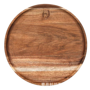 Acacia Wood Round Serving <b>Tray</b> <b>Large</b> Solid Wood Dried Fruit Platter Kitchen Dinner Plate <b>Tray</b> - Product Image 4