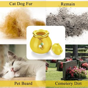 Elegante Urna Conmemorativa de Cerámica para Cenizas de Mascotas (Perros y Gatos) de 3.54 x 3.15 Pulgadas, Porta Recuerdos con Diseño de Mascota, Logotipo Personalizado, Condolencias - Product Image 3
