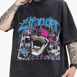 เสื้อยืดผ้าฝ้ายฟอกสีทรงหลวมวินเทจสำหรับผู้ชาย Y2K สไตล์สตรีทฮิปฮอปยูนิเซ็กส์ - Product Image 6