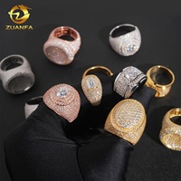Bague Hip Hop en Moissanite Entièrement Sertie pour Hommes, Prête à Expédier, en Argent Sterling 925, Bague Diamant pour Hommes, Testée par un Testeur