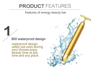 24K Gold Pattern <b>Electric</b> Facial <b>Massager</b> with Vibration for Home Beauty Care and Salon Skin Treatment - Product Image 2