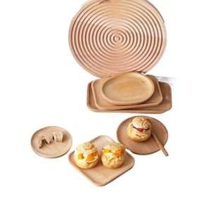 Assiette à gâteau ronde en bois classique moderne personnalisée pour pâtisserie - Product Image 5