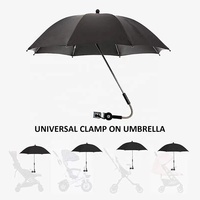 Parapluie Enfant, Parasol pour Poussette avec Pince, Protection UV Réglable, Pare-Soleil à Clipser pour Chaises de Plage