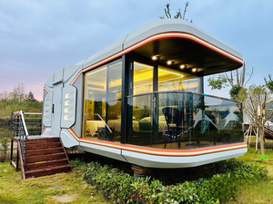 บ้านเคลื่อนที่แบบแคปซูล ห้องพักอาศัย โรงแรมสำเร็จรูป บ้านอัจฉริยะพร้อมห้องน้ำและห้องครัว ขนาด 20 ฟุต 40 ฟุต แบบแซนด์วิช สำหรับใช้ในสวนสาธารณะ ขนาด 20 ฟุต - Product Image 1