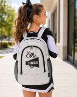 Sac à dos de cheerleading personnalisé bleu roi à paillettes, sac à dos de danse monogrammé, sac de compétition personnalisé avec nom et paillettes argentées pour filles
