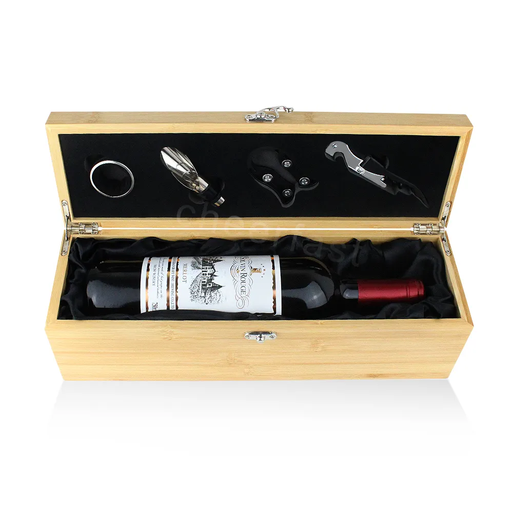 Деревянная коробка для хранения красного вина
